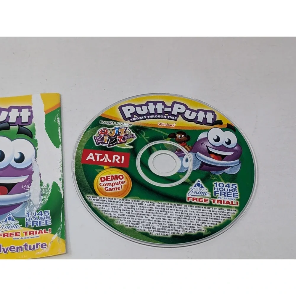 Putt-Putt Travels Through Time PC Game DEMO Quiznos‎ Kids Meal 2003 RARE VTG